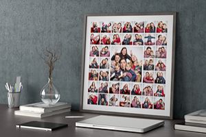 Collage mit luistigen Familienbildern