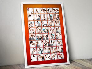 Collage aus Bildern mit einem Pärchen und einem Hund