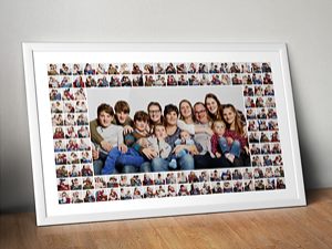 Familiencollage im Bilderrahmen